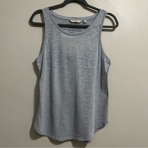 Athleta Organic Daily Cowl Tank Light Blue Gray Sleeveless Active Top Size S